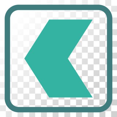 Yön sol vektör simgesi bir çerçeve içinde