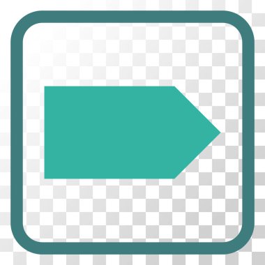 Yöne doğru vektör simgesi bir çerçeve içinde