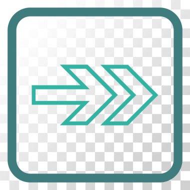 Yöne doğru vektör simgesi bir çerçeve içinde