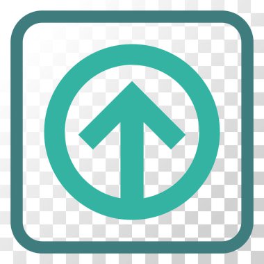 Yön yukarı vektör simgesi bir çerçeve içinde