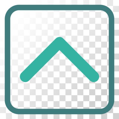 Yön yukarı vektör simgesi bir çerçeve içinde