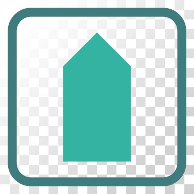 Yön yukarı vektör simgesi bir çerçeve içinde