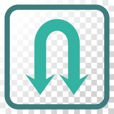 Geri dönmemiz ok vektör simgesi bir çerçeve içinde