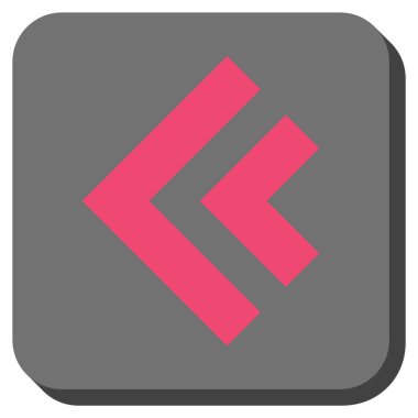 Sola kaydırma yuvarlak kare vektör simgesi