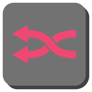 Shuffle oklar sola yuvarlak kare vektör simgesi