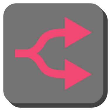 Bölünmüş oklar sağ yuvarlak kare vektör simgesi