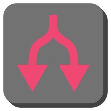 Yuvarlatılmış Kare vektör simgesi aşağı okları bölme