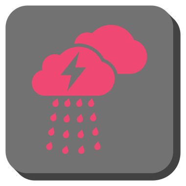 Fırtına bulutları yuvarlak kare vektör simgesi