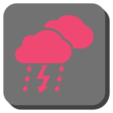 Fırtına bulutları yuvarlak kare vektör simgesi