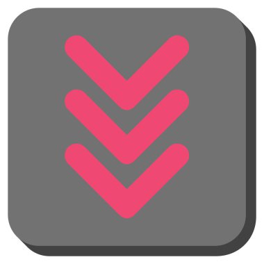 Yuvarlatılmış Kare vektör simgesi aşağı çift ok ucu