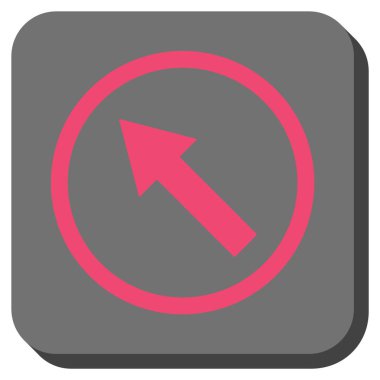 Yuvarlak yukarı-sol ok yuvarlak kare vektör simgesi