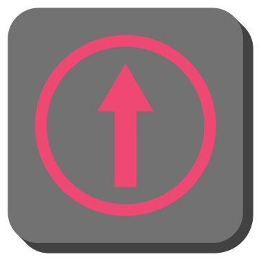 Yukarı yönlü ok yuvarlak kare vektör simgesi