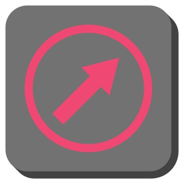 Yukarı sağ yuvarlak ok yuvarlatılmış kare vektör simgesi