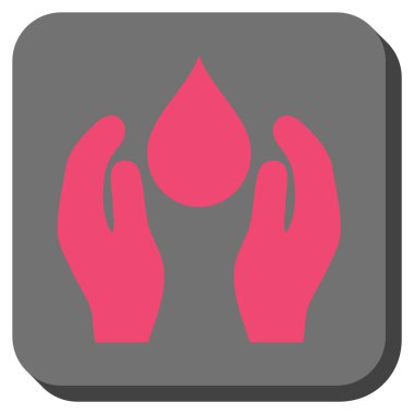 Su bakımı yuvarlak kare vektör simgesi