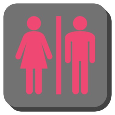 WC kişi yuvarlak kare vektör simgesi