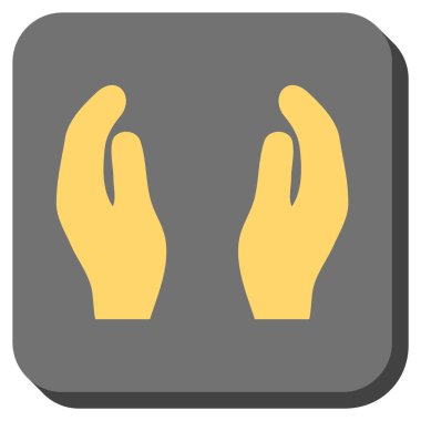 Alkış eller yuvarlatılmış kare vektör simgesi