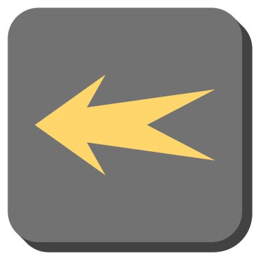 Ok sol yuvarlak kare vektör simgesi