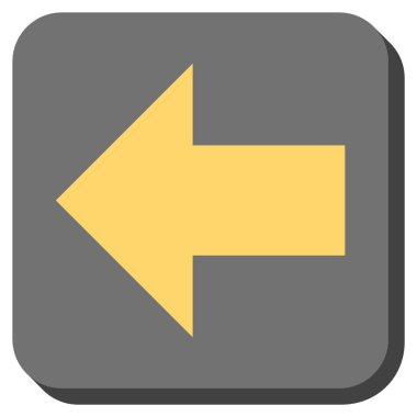 Ok sol yuvarlak kare vektör simgesi