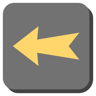 Ok sol yuvarlak kare vektör simgesi