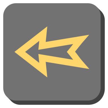 Ok sol yuvarlak kare vektör simgesi