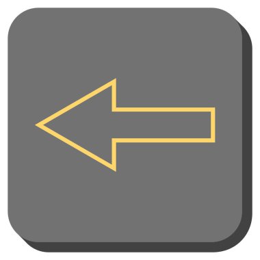 Ok sol yuvarlak kare vektör simgesi