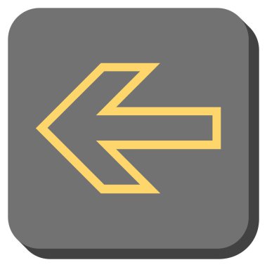 Ok sol yuvarlak kare vektör simgesi