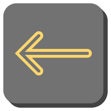 Ok sol yuvarlak kare vektör simgesi