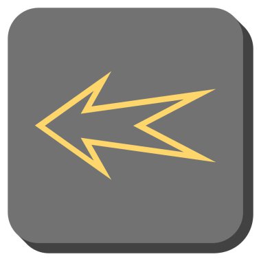 Ok sol yuvarlak kare vektör simgesi