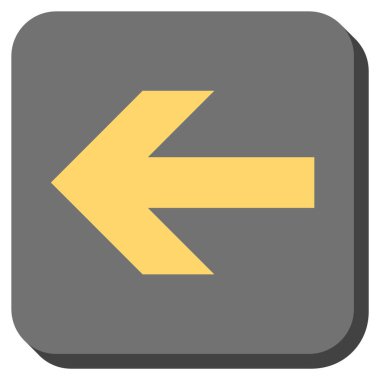 Ok sol yuvarlak kare vektör simgesi