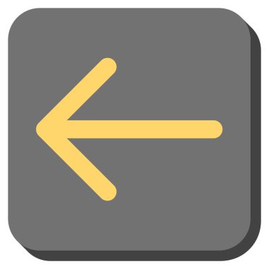 Ok sol yuvarlak kare vektör simgesi