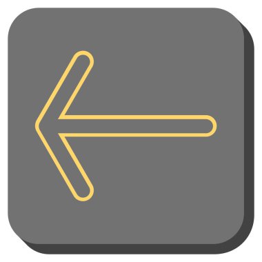 Ok sol yuvarlak kare vektör simgesi