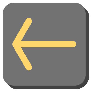 Ok sol yuvarlak kare vektör simgesi