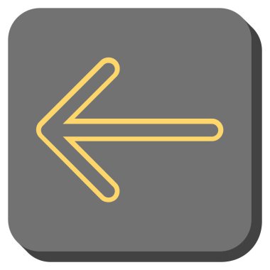 Ok sol yuvarlak kare vektör simgesi