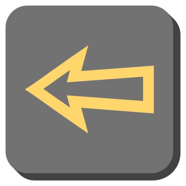 Ok sol yuvarlak kare vektör simgesi