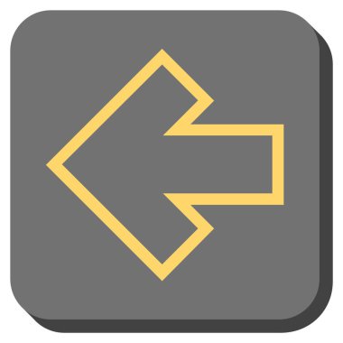 Ok sol yuvarlak kare vektör simgesi