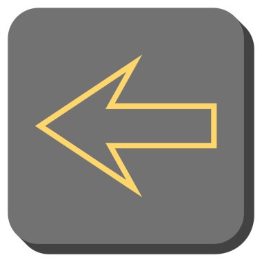 Ok sol yuvarlak kare vektör simgesi