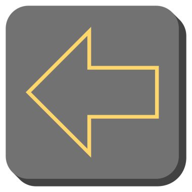 Ok sol yuvarlak kare vektör simgesi