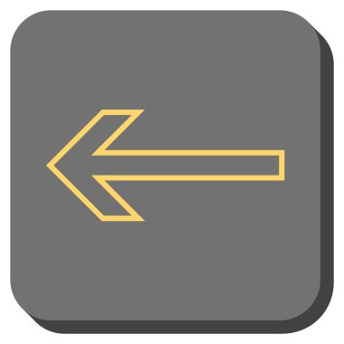 Ok sol yuvarlak kare vektör simgesi