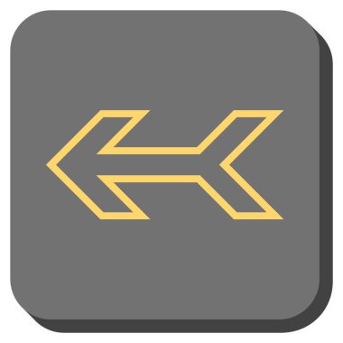 Ok sol yuvarlak kare vektör simgesi