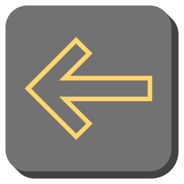 Ok sol yuvarlak kare vektör simgesi