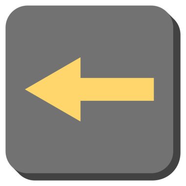 Ok sol yuvarlak kare vektör simgesi