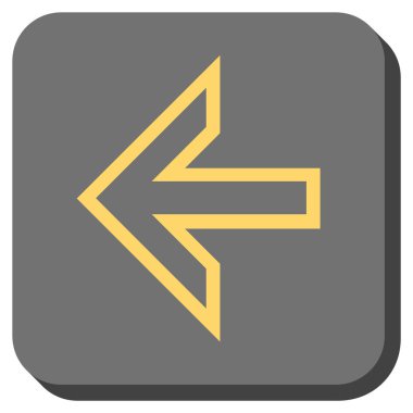 Ok sol yuvarlak kare vektör simgesi