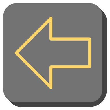 Ok sol yuvarlak kare vektör simgesi