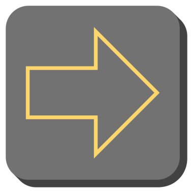 Ok sağ yuvarlak kare vektör simgesi