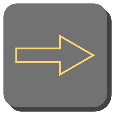 Ok sağ yuvarlak kare vektör simgesi