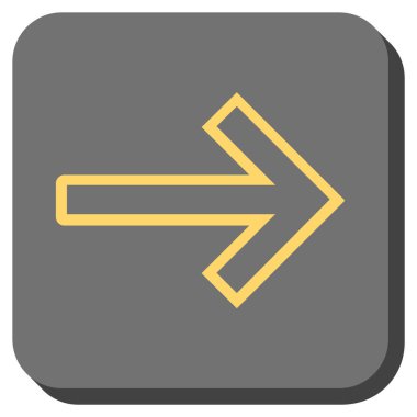 Ok sağ yuvarlak kare vektör simgesi