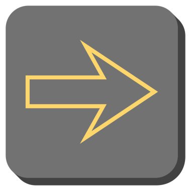 Ok sağ yuvarlak kare vektör simgesi