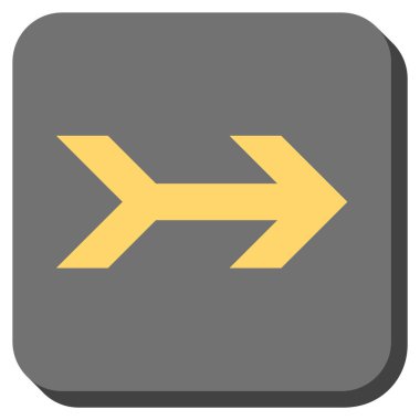 Ok sağ yuvarlak kare vektör simgesi