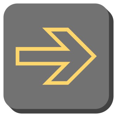 Ok sağ yuvarlak kare vektör simgesi