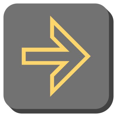 Ok sağ yuvarlak kare vektör simgesi